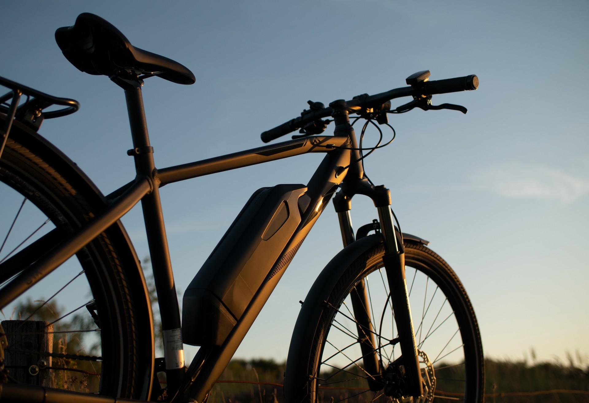 Electric bike at sunset